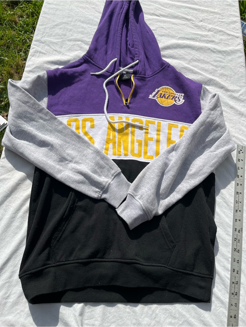 NBA Lakers Men's Purple/Gray/Black Pullover Hoodie size small